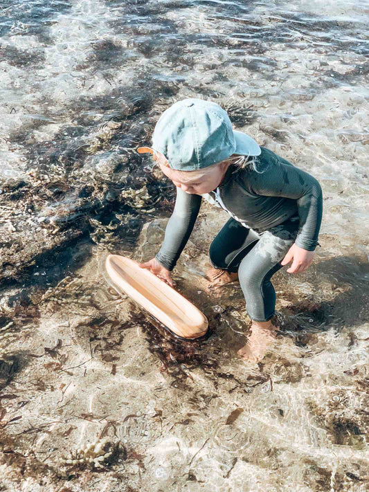 Wooden Toy Boat Canoe