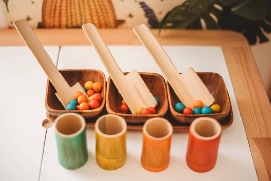 Rainbow Bamboo Sorting Tubes Set of 6